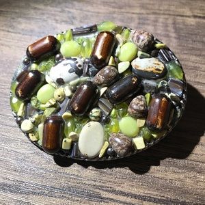 Ivan Metal Oval Belt Buckle With Stones And Beads